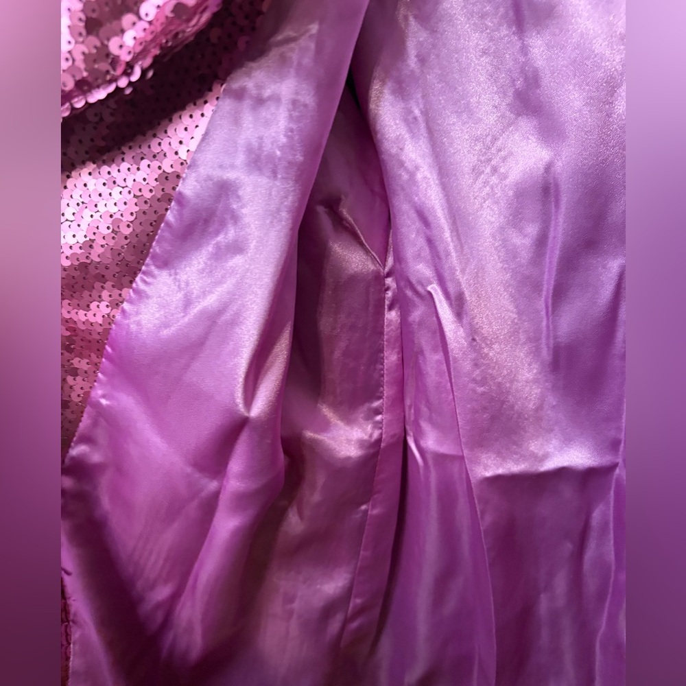 ❤️ NWT TCEC Showstopper Pink Sequin blazer Jacket size medium Valentine’s - Picture 8 of 11